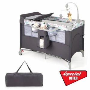 COSTWAY 5 in 1 Travel Cot