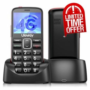 Tosaju 4G Senior Mobile Phone SIM Free Unlocked Simple Mobile Phone for Elderly Senior Cell Phone Big Button Mobile Phone Basic Easy to use Phone with SOS Button Black