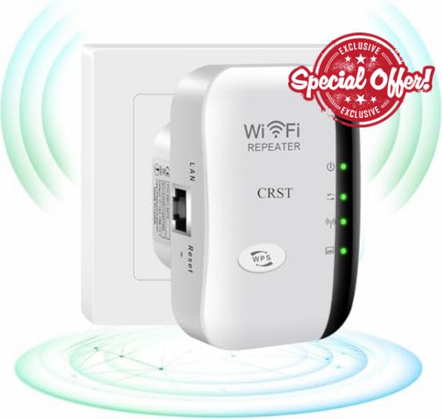CRST WiFi Extender Booster with 3650 Sq.Ft Wider Coverage