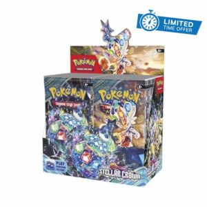 Pokemon TCG Scarlet & Violet Stellar Crown Sealed Booster Box (36 Booster Packs) + TitanCards Toploade