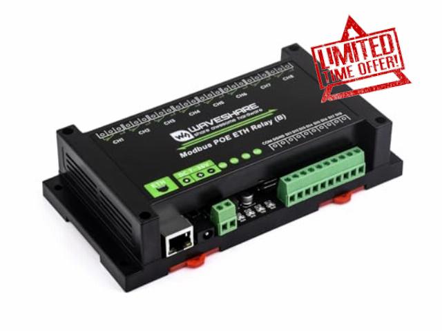 Waveshare 8-Ch Ethernet Relay Module (B) With Digital Input