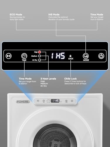 FOHERE 1500W Compact Vented Tumble Dryer