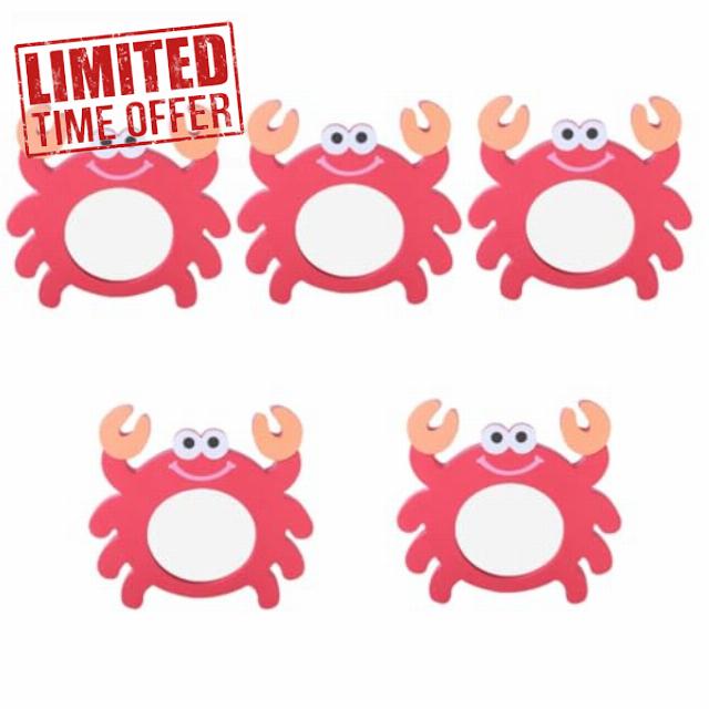 WOONEKY 5 Pcs Bathing Educational Toys Infants Mirror Toys Kid Bath Toy Crab Bath Toy Fun Bath Toys Cute Mirror Toys Bath Toy Educational Toys Bathroom Toy Red