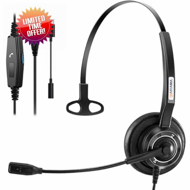 Arama 3.5mm/USB-C Jack Headset with Microphone Noise Cancelling