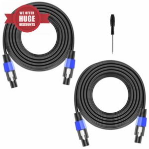 GCTBL 30M 2pack Speakon to Speakon Cables Male to Male Professional DJ/PA Audio Amplifier Speaker Cable