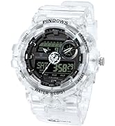 PINDOWS Watch for Men, 50M Waterproof Analog Digital Watches Watch Outdoor Sports Electronic Watc...