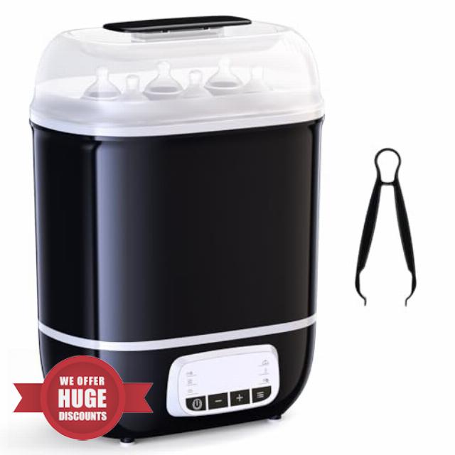 Baby Bottle Steriliser and Dryer Electric: 5-in-1 Steriliser for Baby Bottles Steriliser Auto Power-Off | Travel Steam Steriliser Digital LCD - Portable Sterilizer Milk Food Warmer & Sterilise