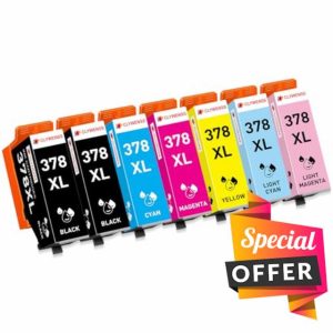 Clywenss 7-Pack 378XL Ink Cartridges Multipack Compatible with Epson 378XL 378 XL for Expression Photo XP-8700 XP-8500 XP8700 XP8500 XP-8505 XP-8600 XP-8605 XP-8800 XP-8805 Printer (2BK