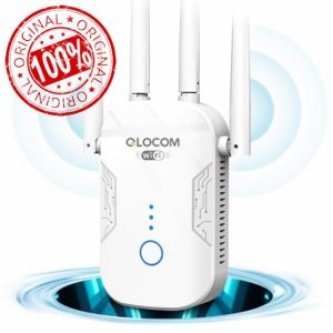 QLOCOM 2024 Newest WiFi Extender Booster Blazing-Fast 1200Mbps WiFi Booster Range Extender Dual Band 5GHz & 2.4GHz Wireless Internet Booster/Hotspot with 2800 Sq.Ft Wider Coverage