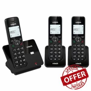 VTech CS2002 Trio Digital Cordless Home Telephone DECT Caller ID Black (Renewed)
