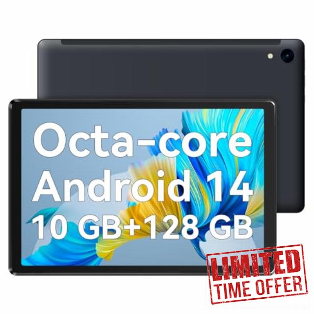 Hakaug Tablet 10.1 Inch Android 14 Octa-core with 10 GB+128GB Tablets