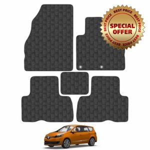 Car Mats for Renault Grand Scenic (2009-2016) Car Floor Mats Premium Rubber Tailored Fit Set Accessory Black Custom Fitted 4 Pieces with Clips - Anti-Slip Backing