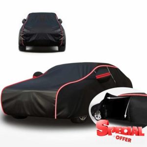 Car Cover for KIA Sportage SUV 2019-2023 2024 Car Cover Waterproof Dustproof UV Resistant With Reflective Strips Car Tarpaulin Full Car Cover(Black/red)