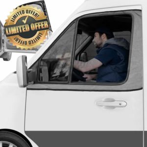 Yahenda Van Window Bug Screen 47 x 33 Inches Sun Protection Net Breathable Mesh Car Window Covers Car Shades for Front Windows Magnetic Suction Ventilation Privacy Protection for Van SUV