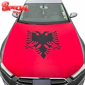 Albanian Bonnet Flag – Car Flag Albania – Albanian Car Flag – Bonnet Cover Albania Flag