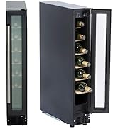 SIA WC15BL Undercounter Wine Cooler Fridge, 22L 7 Bottle Capacity, LED Light, Black
