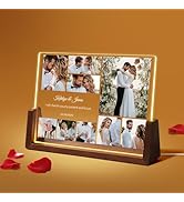 Takezuaa Personalized Birthday Gifts for Her Him Friends,Custom Plaque Night Light with Photos fo...