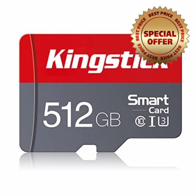 Micro SD Card 512GB Memory Card with SD Card Adapter High Speed Mini SD Card Class 10 for Tablet Micro SD Memory Cards for Smartphone