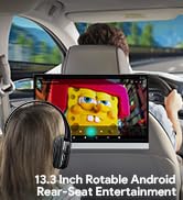 XTRONS 2pcs 13.3 Inch Android Car Headrest Monitor for Back Seat IPS Touch Car Screen TV Tablet 3...