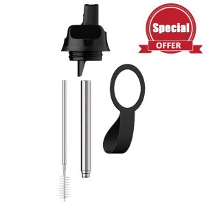 Chilly's Series 2 Sports Flip Lid with Telescopic Straw and Nylon Carry Loop - Easy Flip Lid