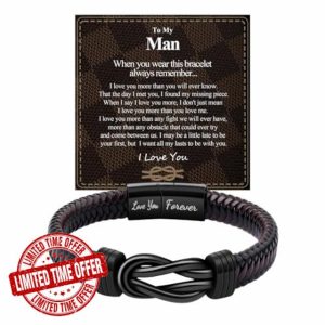 BOCHOI Bracelet for Men To My Man/Husband/Son/Granddad/Boyfriend/Man/Brother Bracelet