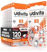 120 Hearing Aid Batteries Udivita Battery Type 10
