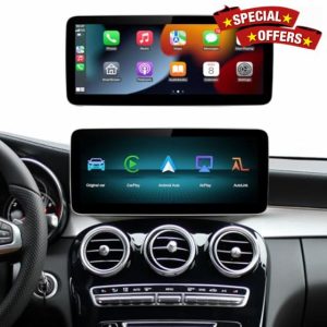 Autoabc Wireless Carplay/Android Car 12.3 Inch Touchscreen Multimedia Radio Receiver for Mercedes Benz NTG5.0 GLA CLA GLC Factory Car Radio Retain Original Amprifier Stereo Sound System HD 1920 x 72