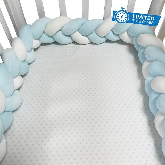 GYCF Braided Crib Knotted Braided Bed Snake Cot Bumper Knot Pillow Cushion Soft Knot Bed Handmade Braided Cushion Cot Bumper Bed Surround Protector