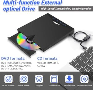 7 in 1 Blu Ray Drive USB 3.0 & Type-C DVD/BD Player Blu Ray Burner Writer
