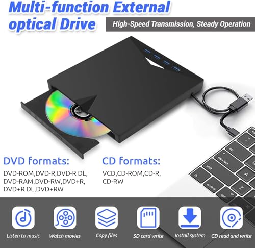 7 in 1 Blu Ray Drive USB 3.0 & Type-C DVD/BD Player Blu Ray Burner Writer