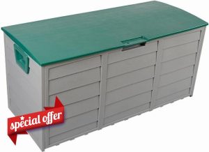 290L Outdoor Garden Storage Box – Large Lockable Plastic Chest for Tools