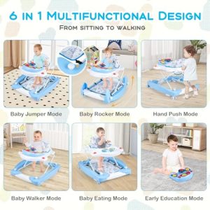 Foldable Push Along Walkers with 3 Adjustable Heights