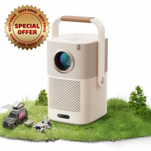 【Built-In 2.5H Battery&Sound by JBL】Portable Projector