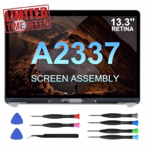 JQYDZH Replacement Screen for MacBook Air 13 inch A2337 M1 2020 Year (Model: EMC 3598 MGN93 MGNA3 MGND3 MGNE3 MGN63 MGN73) Full LED LCD Display Assembly 13.3" (Space Gray)