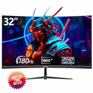 32 inch Gaming Monitor 1800R Curved Computer Monitors 165HZ/180HZ PC Monitors VA Screen for Home