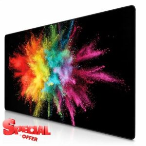 TITANWOLF - XXL Mouse Mat - Mouse Pad 1200 x 600 x 3mm –Speed Gaming Mouse Pad - Extra Large - Table Mat Large Size - improved Precision and Speed – Design color explosio