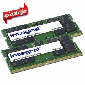Integral 32GB Kit (2x16GB) DDR5 RAM 5200MT/s PC5-41600 SODIMM Laptop/Notebook/MacBook Memory Module