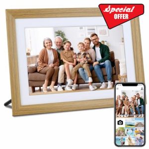 Veidoo 10.1 inch Smart Cloud Wooden Digital Picture Frame