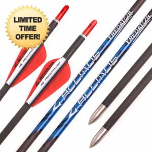 PHILOCS 12pc Carbon Arrows ID 4.2mm Red White Feather Arrow Spine 300 350 400 500 600 700 800 900 1000 Hunting Practice Arrow for Compound Bow Recurve Bow Archery