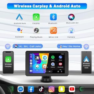 HD Touchscreen Car Play Screen with Bluetooth Mirror Link Airplay Siri Voice Control Reverse Camera