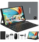 FLYCOAY Newest Android 14 Tablet 10 Inch, Octa-Core 2.0 GHz, 36GB RAM+128GB ROM(1TB TF) 5G+2.4G W...