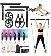Zacro Pilates Bar Kit with Resistance Bands, 3-Section Pilates Bar with Adjustable Strap, Door An...