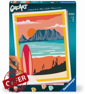 Ravensburger 23898 CreArt-Paint by Numbers 23898-Sunset at The Beach-from 12 Years
