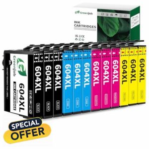 Greenjob 604XL Ink Cartridge Replacement for Epson 604 Ink Cartridges Multipack Compatible with Expression Home XP-2200 XP-2205 XP-3200 XP-3205 XP-4200 XP-4205 Workforce WF-2910 WF-2930 (12-Pack)