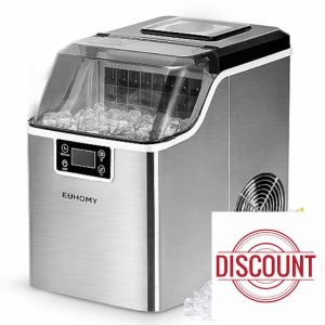 EUHOMY Ice Maker Machine Compact Countertop Ice Cube Maker 24 Ice Cubes Ready in 13 Minutes