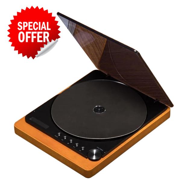 HMWOKPOT Vintage CD Player with Bluetooth 4.2&HiFi Speakers