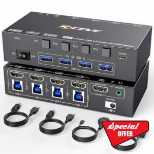 USB 3.0 KVM Switch HDMI 4 Port 8K@60Hz