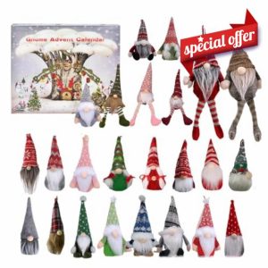 Christmas Gnome Advent Calendar 2024 | 24-Piece Gnome Decoration Countdown Calendar | Christmas Gonks Plush Toy Dolls | Christmas Dwarf Figurines Calendar Present for Kids Baby