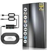 2024 Newest Freeview Indoor TV Aerial,480KM Range Digital HDTV Aerial with Amplifier Signal Boost...