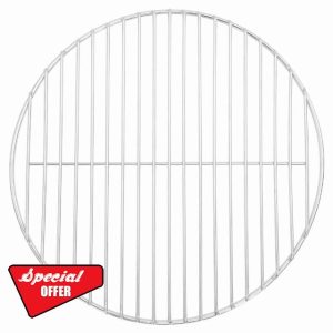 idaXL BBQ Grill Grate Rack - Round 304 Stainless Steel - 37 cm Diameter - Portable Cooking Grate for Charcoal Grills/Kettle Grills/Fire Bowls - Easy to Clean - Silve